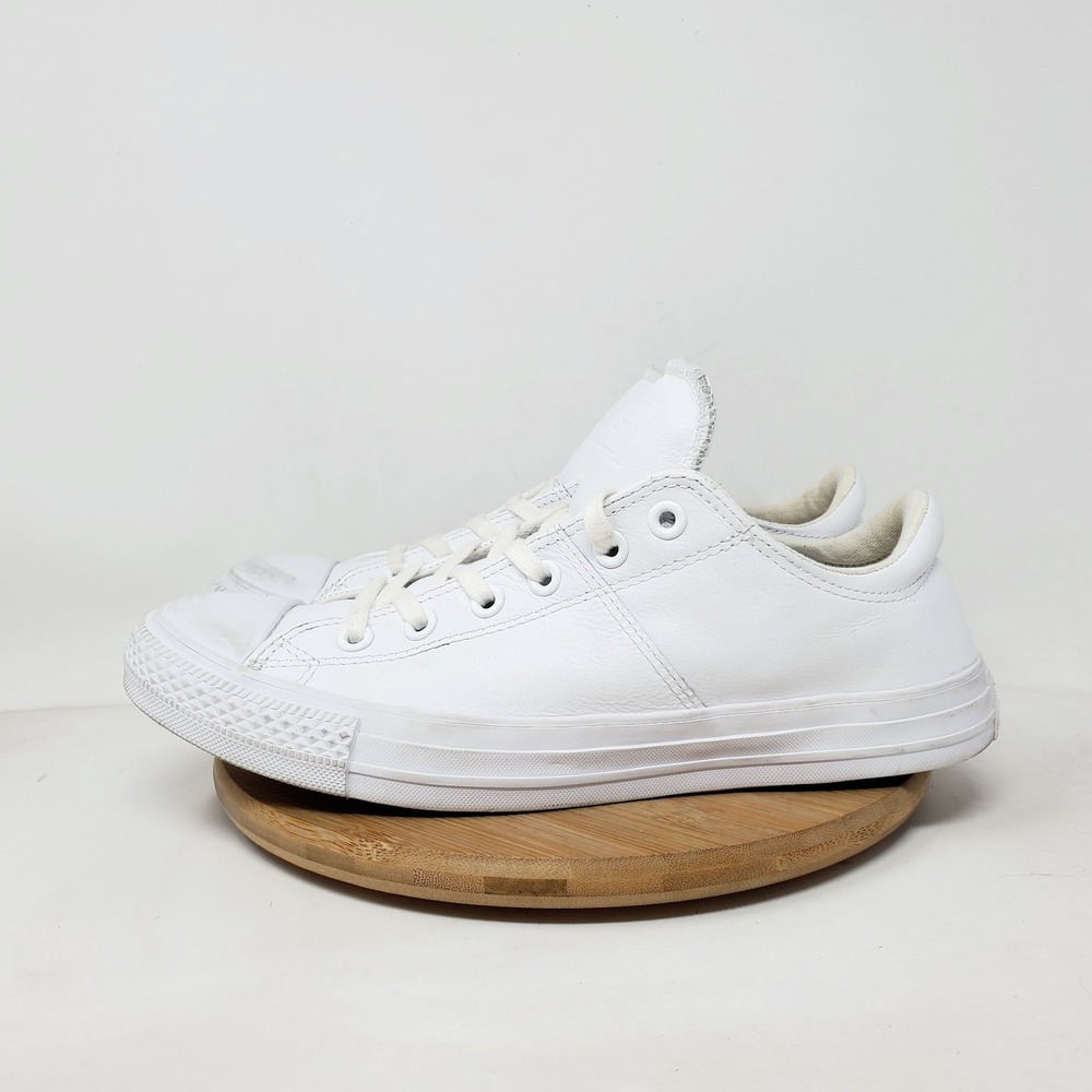 Converse All Star Madison OX Sneakers Womens 10‎ White Leather Lace Up Shoes